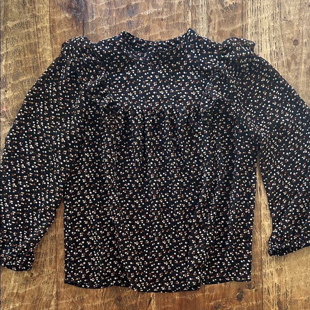 Madewell Black Floral Blouse